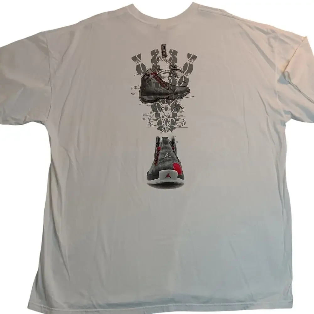 Nike Air Jordan Sneaker Tech Tee Mens XXL White Jumpman Logo Basketball Shoe Y2K